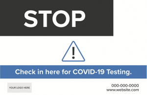 Coronavirus testing signage