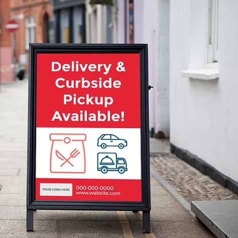 Pickup, Delivery, Curbside Signs - Sandwich Theme