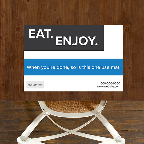 Single Use, Placemat Signs - Boxy Theme