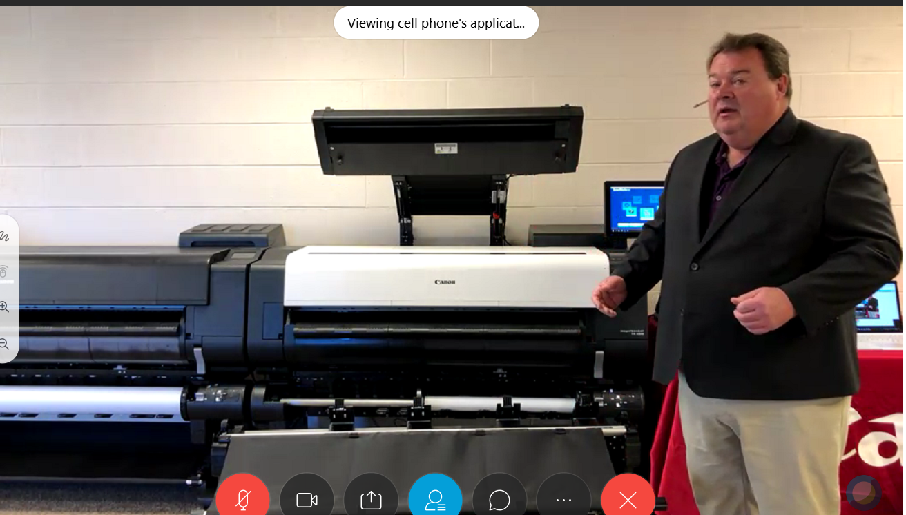David Rice of Canon giving a Virtual Demonstration