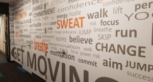 Fitness center wall wrap