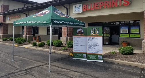 outdoor tents and banner stands
